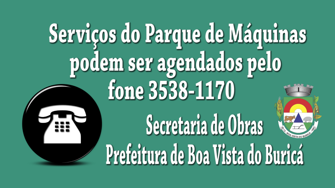 Serviços do Parque de Máquinas podem ser agendados pelo fone 3538-1170   
